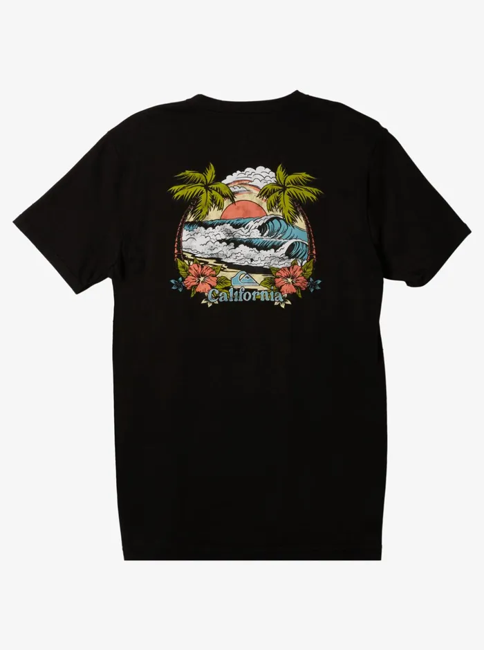 Men Quiksilver Tees California Land Of Lefts TShirt Black Men Quiksilver Tees California Land Of Lefts TShirt Black