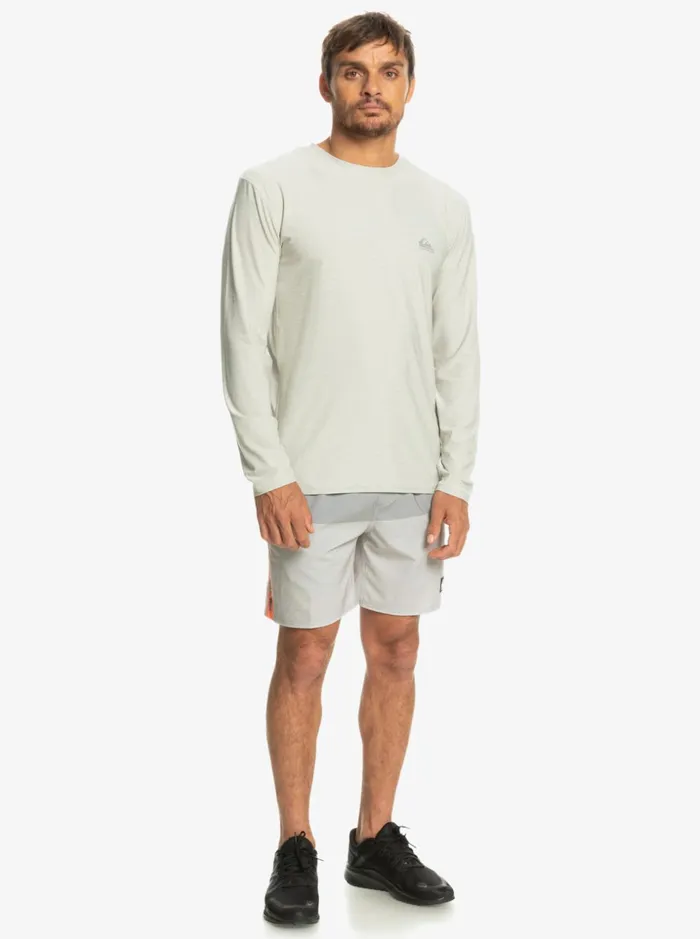 Men Quiksilver Tees Coast Runner Long Sleeve TShirt Gray Violet Heather