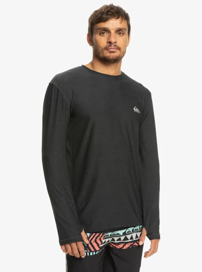 Men Quiksilver Tees Coast Runner Long Sleeve TShirt Phantom Heather Men Quiksilver Tees Coast Runner Long Sleeve TShirt Phantom Heather
