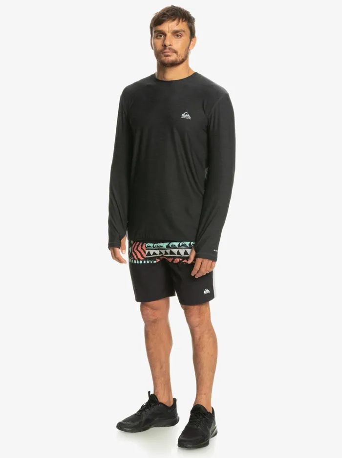 Men Quiksilver Tees Coast Runner Long Sleeve TShirt Phantom Heather Men Quiksilver Tees Coast Runner Long Sleeve TShirt Phantom Heather