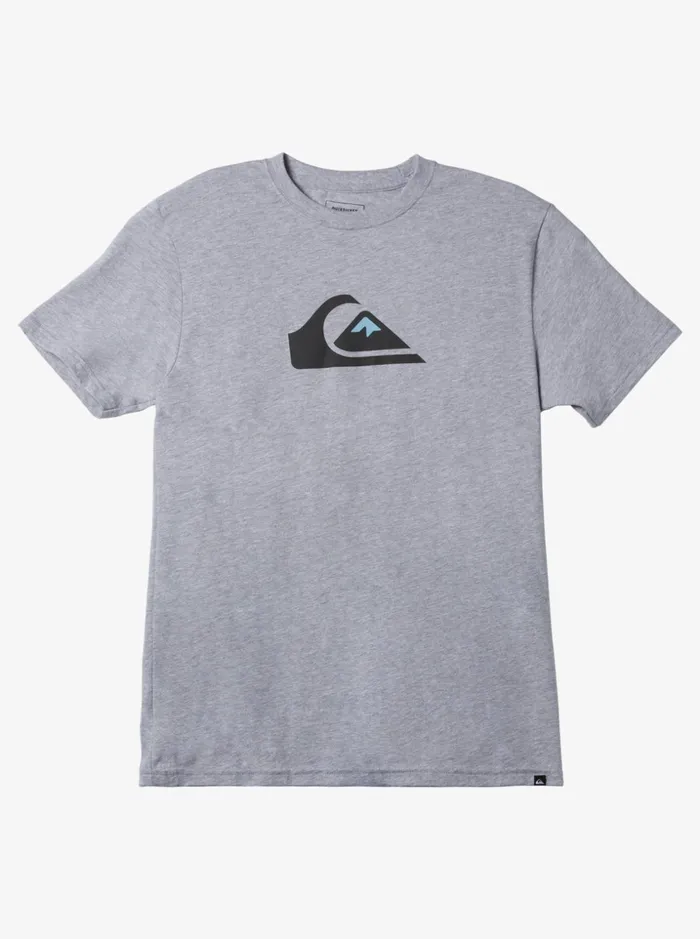 Men Quiksilver Tees Comp Logo Tshirt Athletic Heather