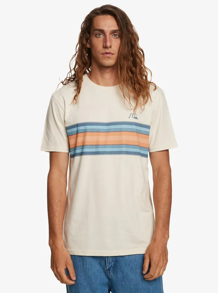Men Quiksilver Tees Everyday Stripe TShirt Birch Men Quiksilver Tees Everyday Stripe TShirt Birch