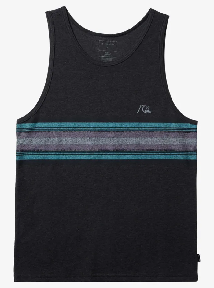 Men Quiksilver Tees Everyday Stripe Tank Charcoal Heather