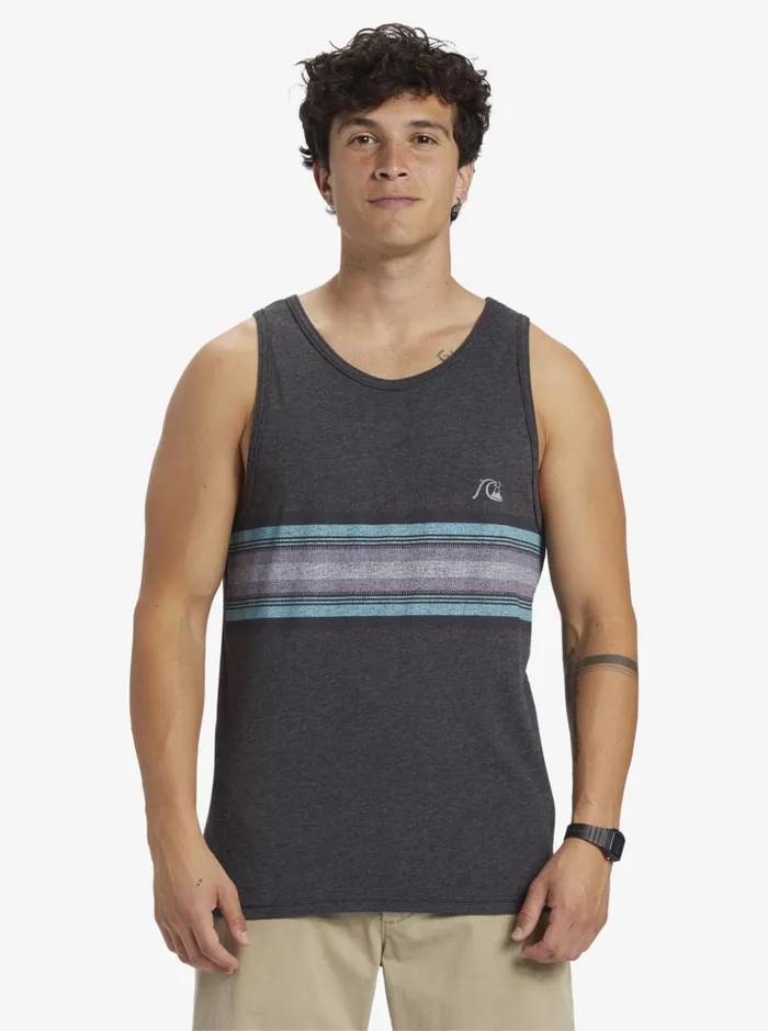 Men Quiksilver Tees Everyday Stripe Tank Charcoal Heather Men Quiksilver Tees Everyday Stripe Tank Charcoal Heather