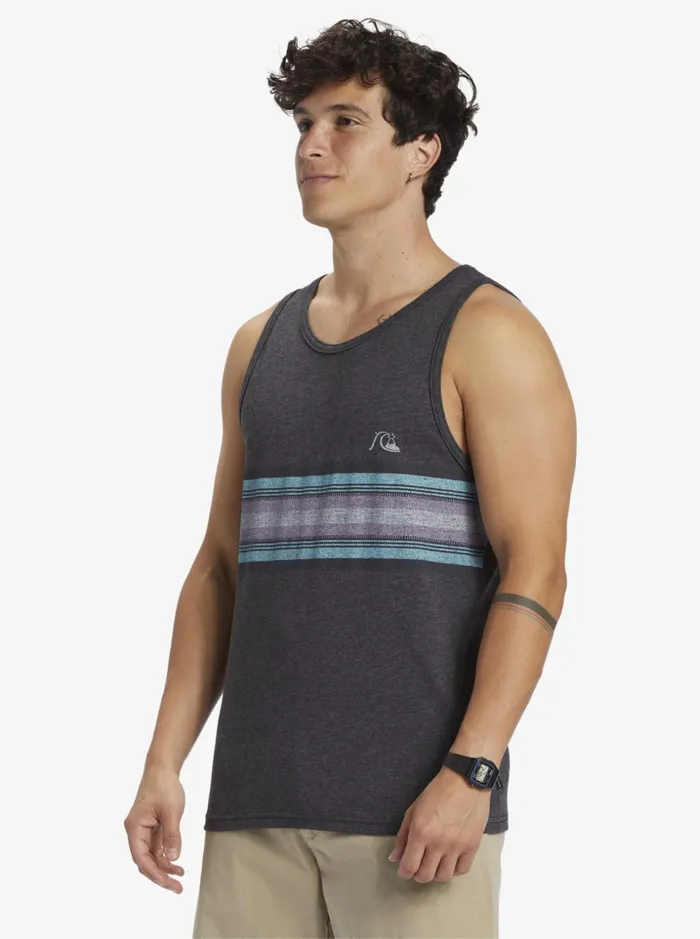 Men Quiksilver Tees Everyday Stripe Tank Charcoal Heather Men Quiksilver Tees Everyday Stripe Tank Charcoal Heather