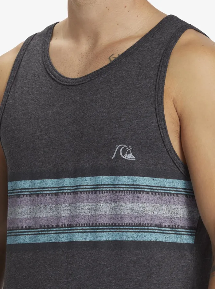 Men Quiksilver Tees Everyday Stripe Tank Charcoal Heather Men Quiksilver Tees Everyday Stripe Tank Charcoal Heather
