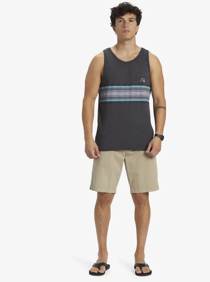 Men Quiksilver Tees Everyday Stripe Tank Charcoal Heather Men Quiksilver Tees Everyday Stripe Tank Charcoal Heather