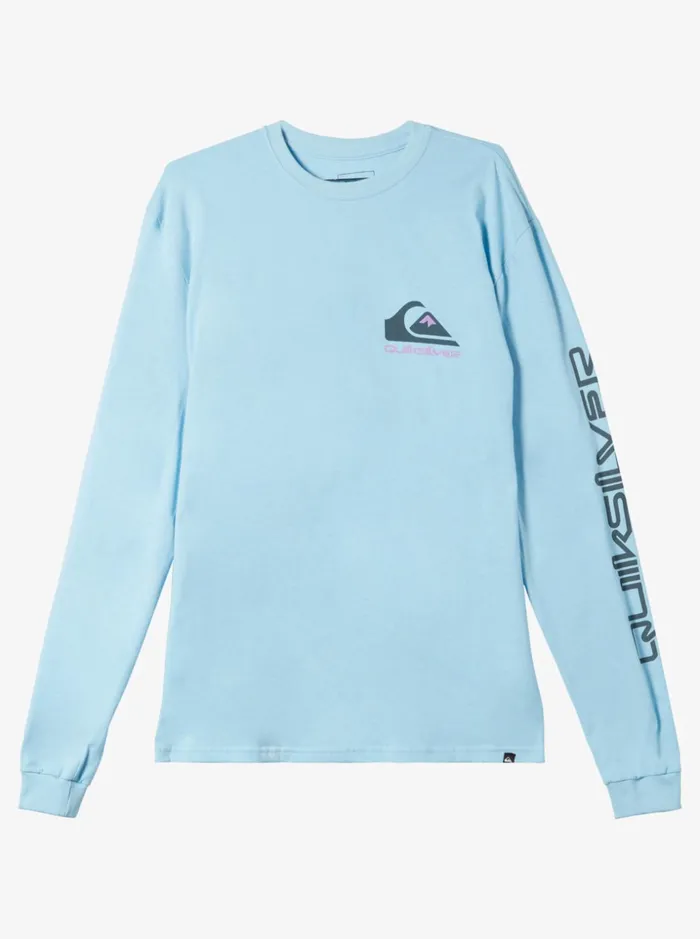 Men Quiksilver Tees Omni Logo Tshirt Sky Blue