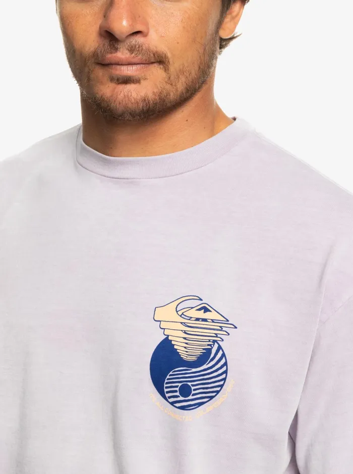 Men Quiksilver Tees Out There TShirt Pastel Lilac Men Quiksilver Tees Out There TShirt Pastel Lilac