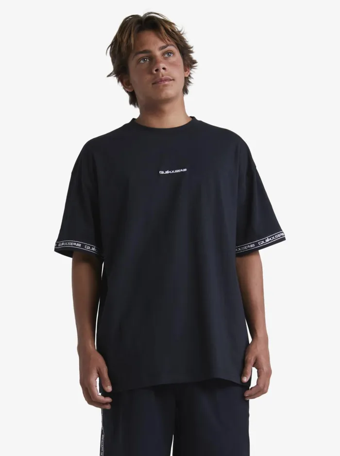 Men Quiksilver Tees Quik X Stab 90s TShirt Black Men Quiksilver Tees Quik X Stab 90s TShirt Black