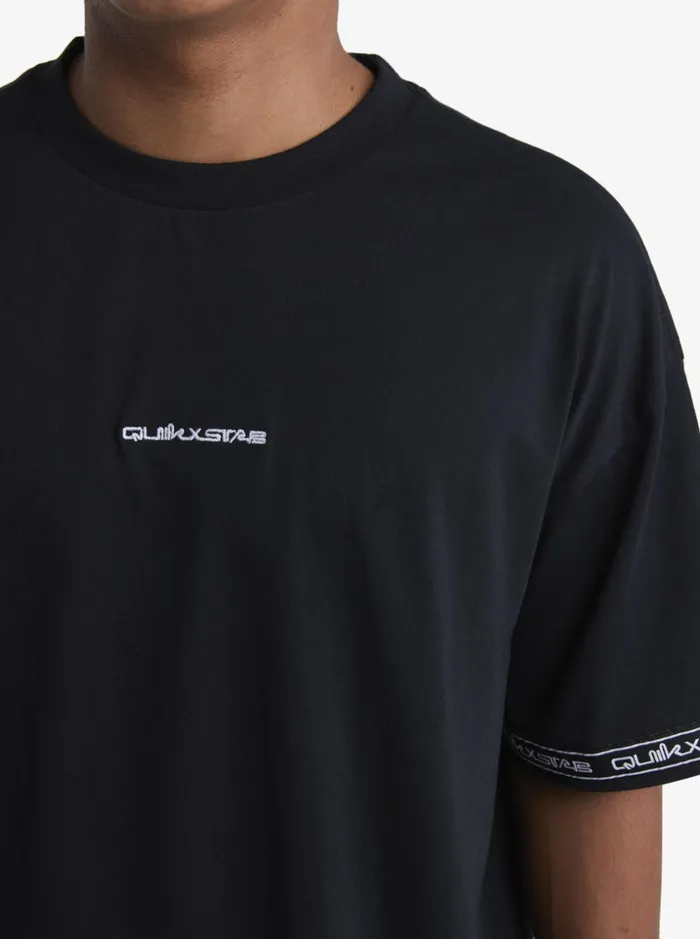 Men Quiksilver Tees Quik X Stab 90s TShirt Black Men Quiksilver Tees Quik X Stab 90s TShirt Black