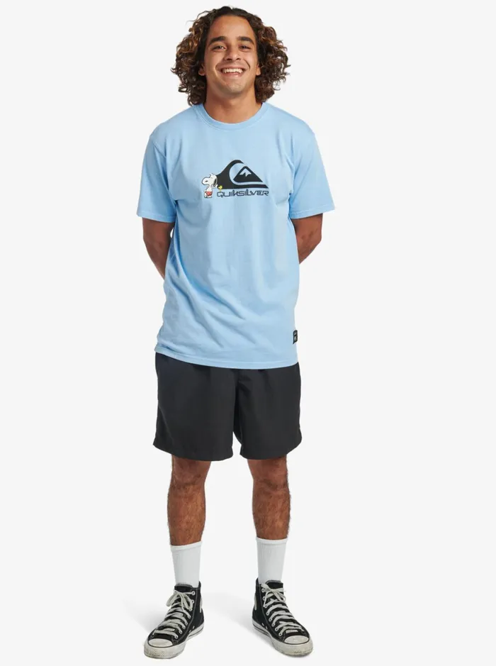 Men Quiksilver Tees Quiksilver X Peanuts Local Legends TShirt Airy Blue