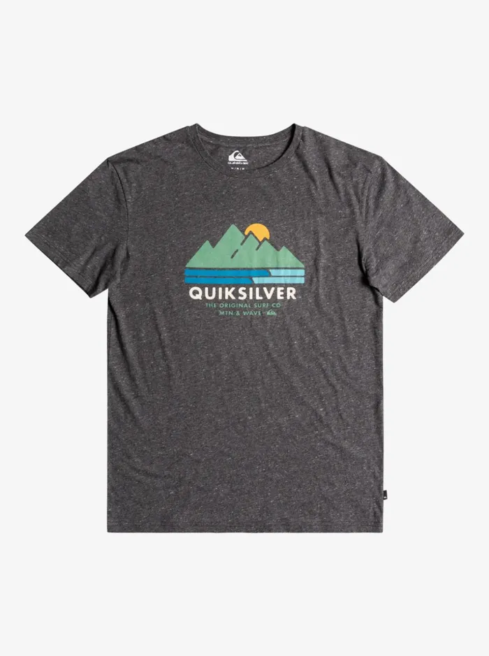 Men Quiksilver Tees Scenic Recovery TShirt Charcoal Heather