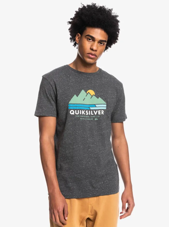 Men Quiksilver Tees Scenic Recovery TShirt Charcoal Heather