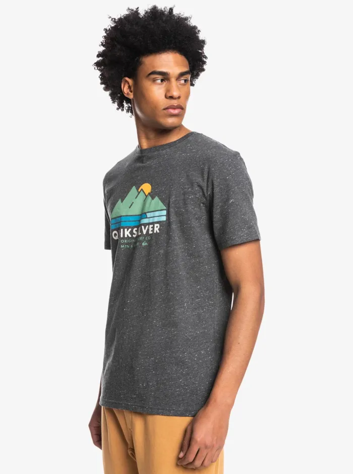 Men Quiksilver Tees Scenic Recovery TShirt Charcoal Heather