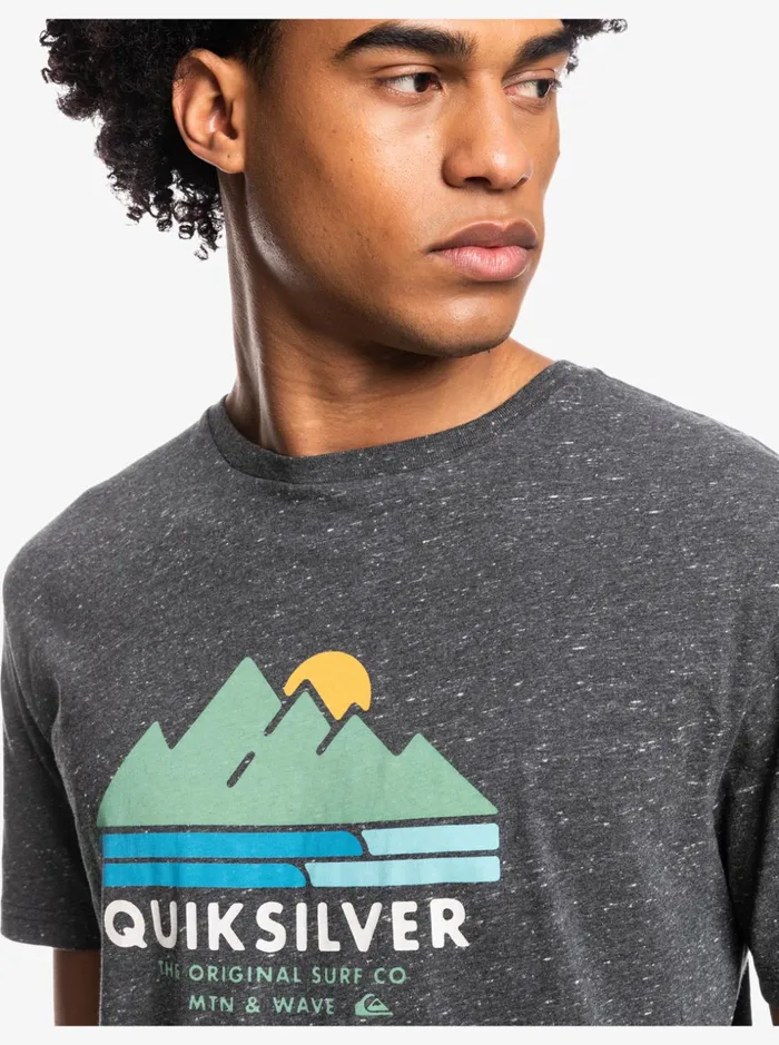 Men Quiksilver Tees Scenic Recovery TShirt Charcoal Heather