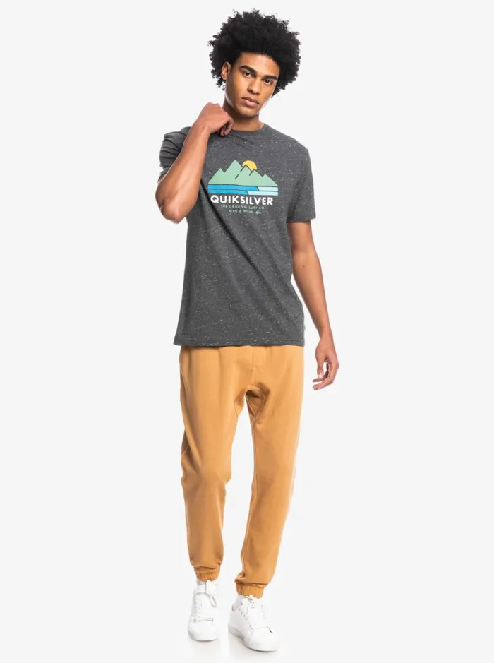 Men Quiksilver Tees Scenic Recovery TShirt Charcoal Heather