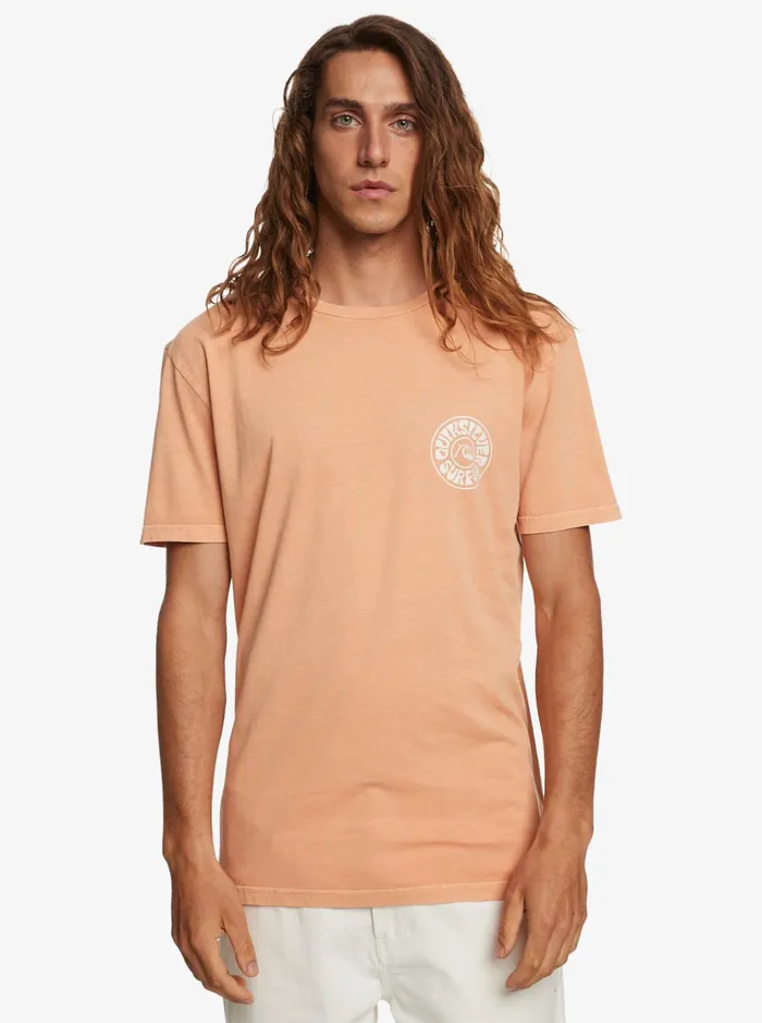 Men Quiksilver Tees Stranger Days TShirt Copper Tan Men Quiksilver Tees Stranger Days TShirt Copper Tan