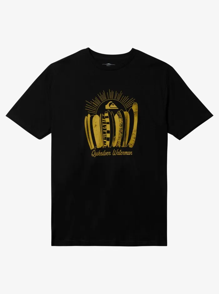 Men Quiksilver Tees Waterman Big Decision TShirt Black