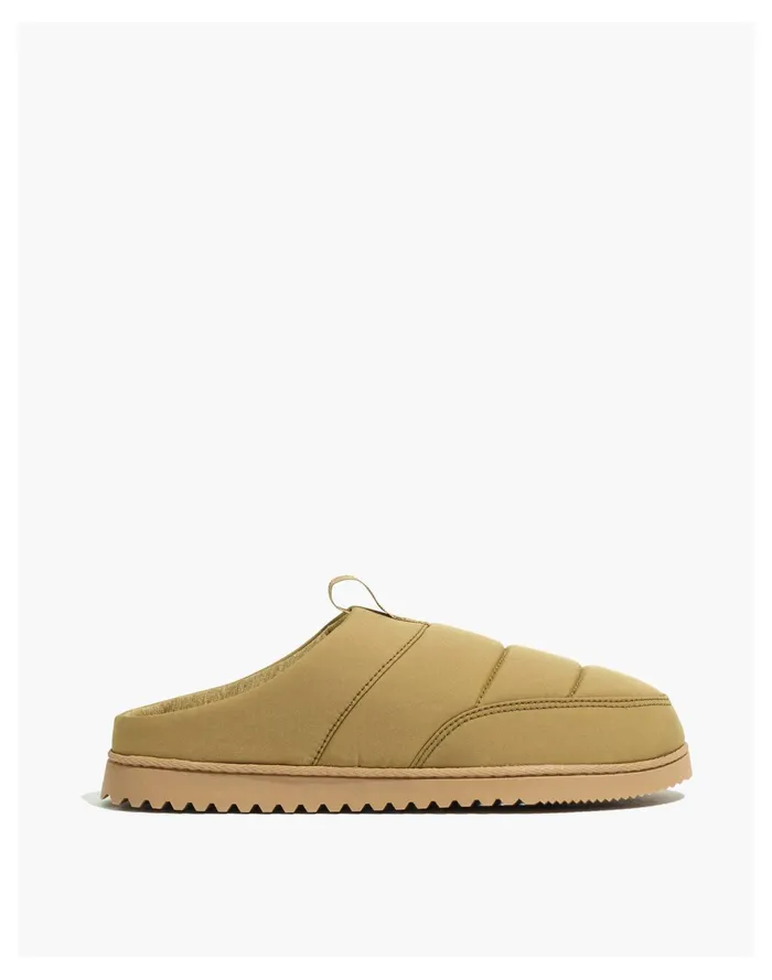Men Quilted Nylon Slippers Olive Surplus Madewell Slippers