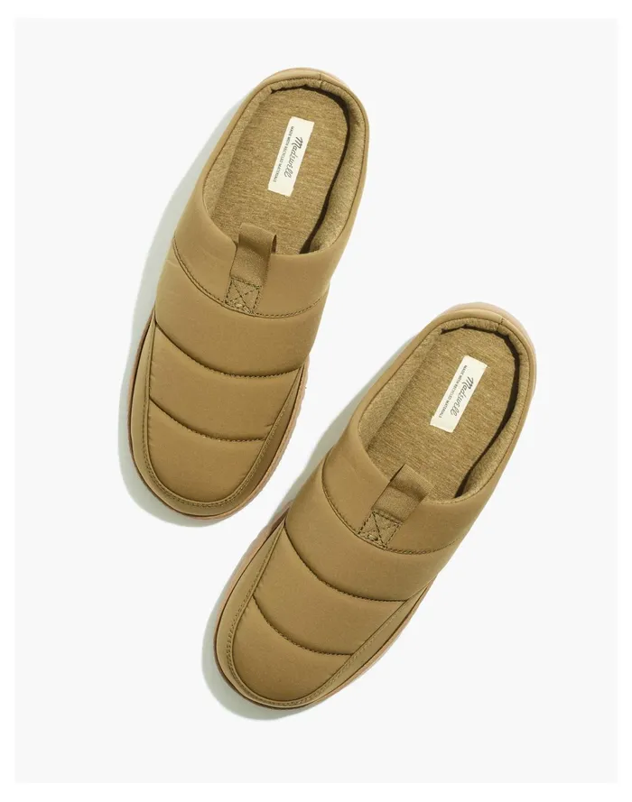 Men Quilted Nylon Slippers Olive Surplus Madewell Slippers Men Quilted Nylon Slippers Olive Surplus Madewell Slippers