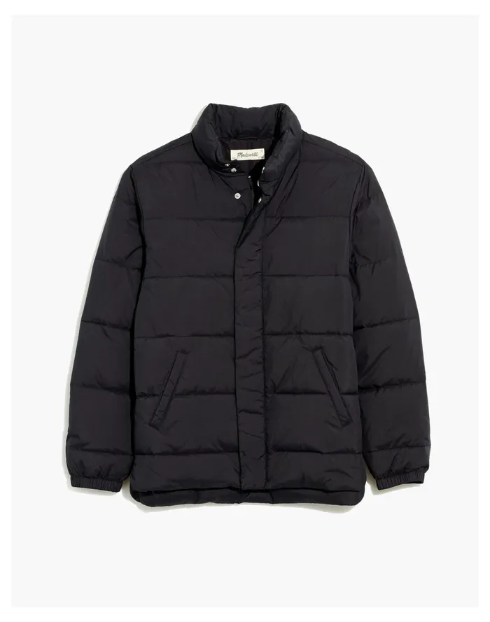 Men Quilted Puffer Jacket True Black Madewell Jackets