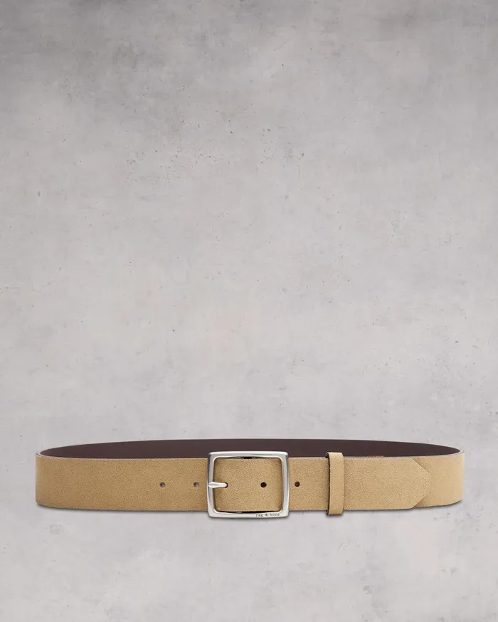 Men Rag and Bone Belts Rugged Belt Light Sand Suede