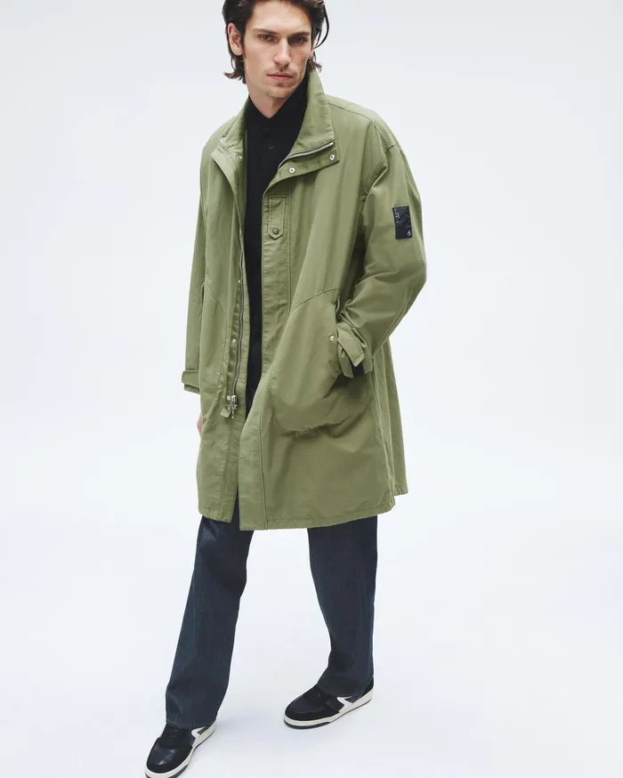 Men Rag and Bone Coats and Jackets Falcon Cotton Nylon Parka Lichen