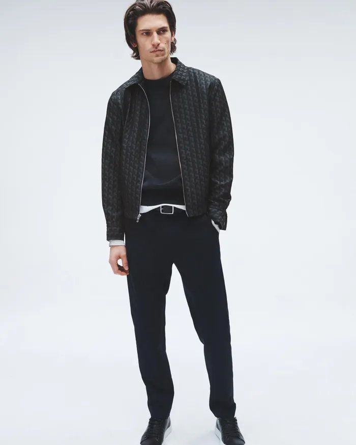 Men Rag and Bone Coats and Jackets Irving Italian Jacquard Jacket Navy Gemma Geo