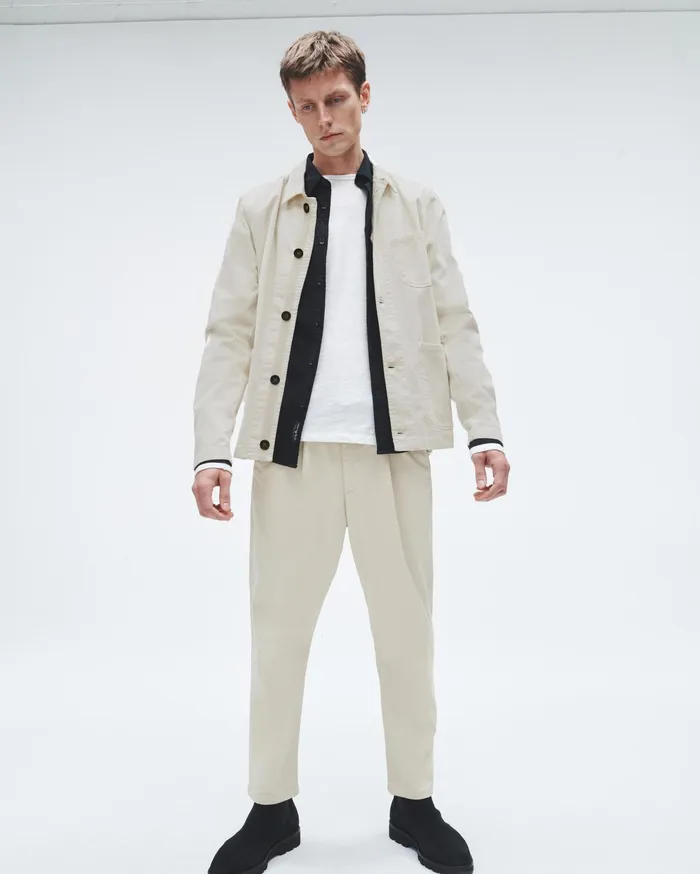 Men Rag and Bone Pants Pleated Cotton Chino Turtledove