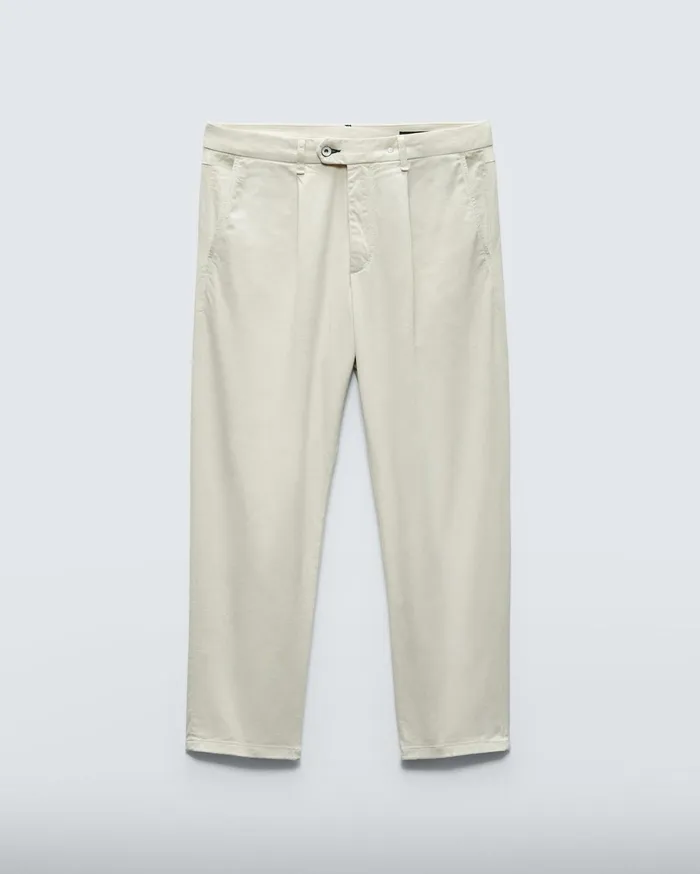 Men Rag and Bone Pants Pleated Cotton Chino Turtledove Men Rag and Bone Pants Pleated Cotton Chino Turtledove