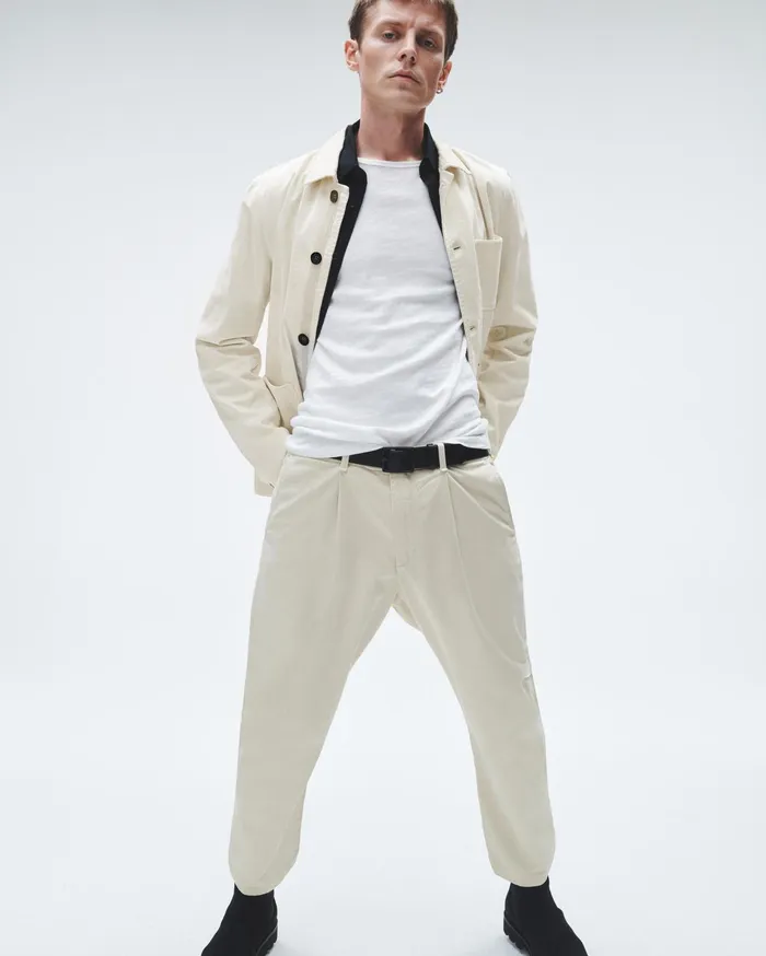 Men Rag and Bone Pants Pleated Cotton Chino Turtledove Men Rag and Bone Pants Pleated Cotton Chino Turtledove