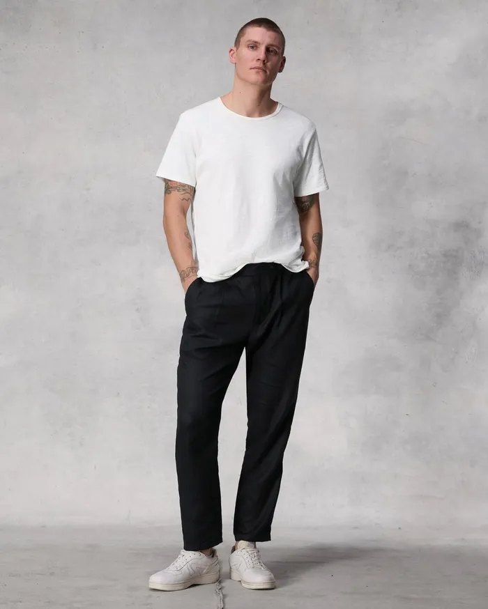 Men Rag and Bone Pants Pleated Linen Chino Black Men Rag and Bone Pants Pleated Linen Chino Black