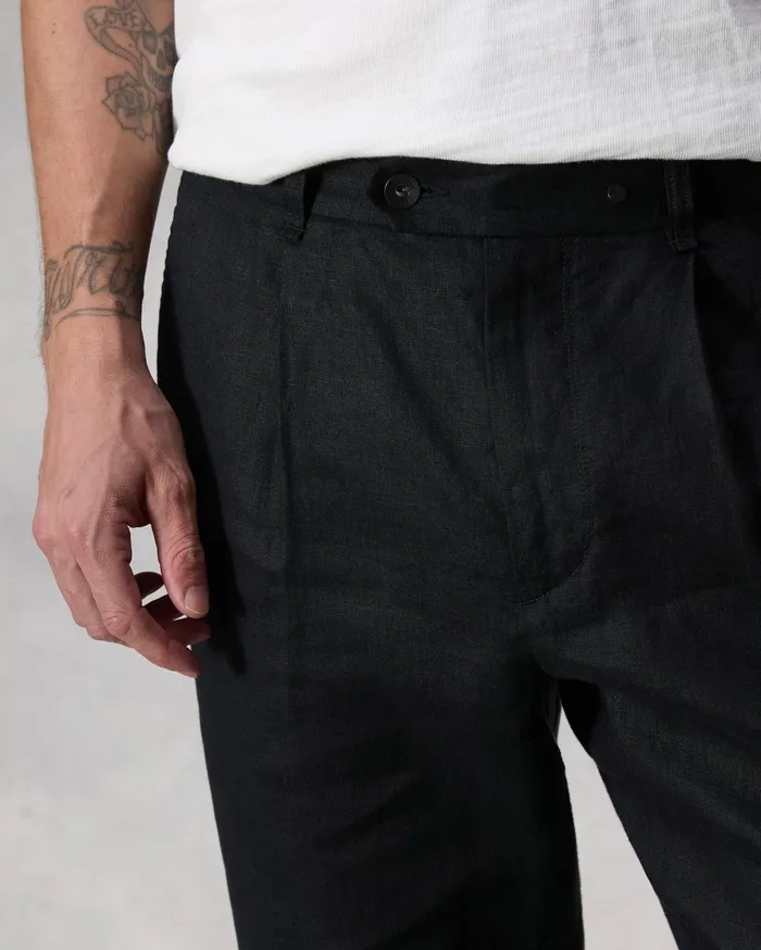 Men Rag and Bone Pants Pleated Linen Chino Black Men Rag and Bone Pants Pleated Linen Chino Black
