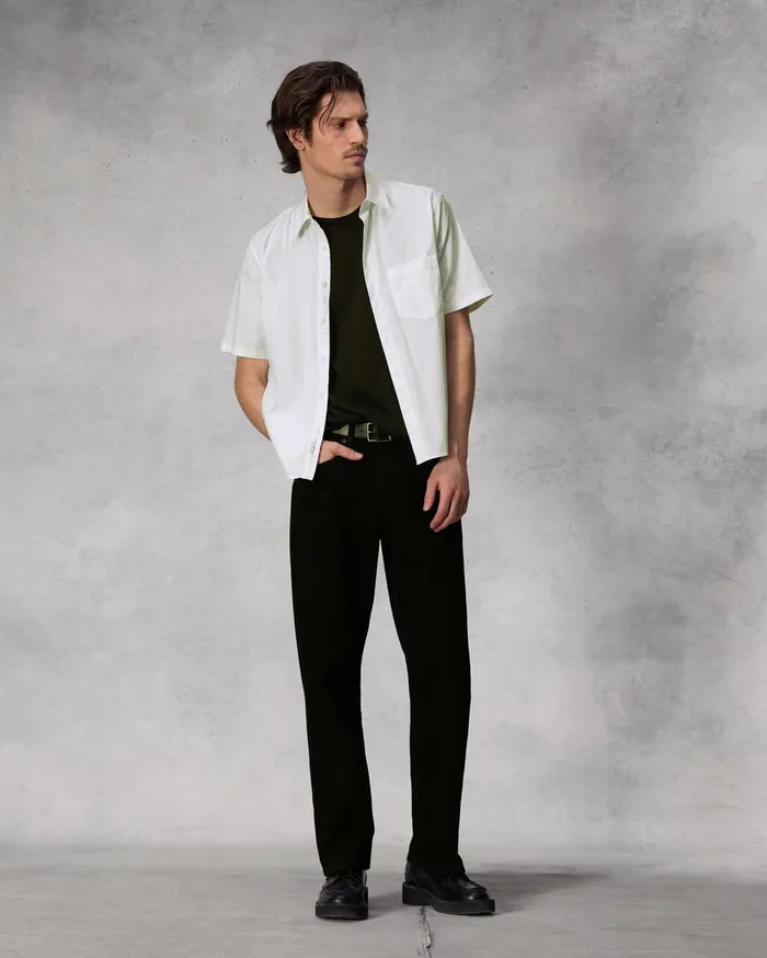 Men Rag and Bone Shirts Dalton Cotton Poplin Blouson Shirt White Men Rag and Bone Shirts Dalton Cotton Poplin Blouson Shirt White