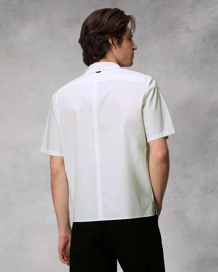 Men Rag and Bone Shirts Dalton Cotton Poplin Blouson Shirt White Men Rag and Bone Shirts Dalton Cotton Poplin Blouson Shirt White