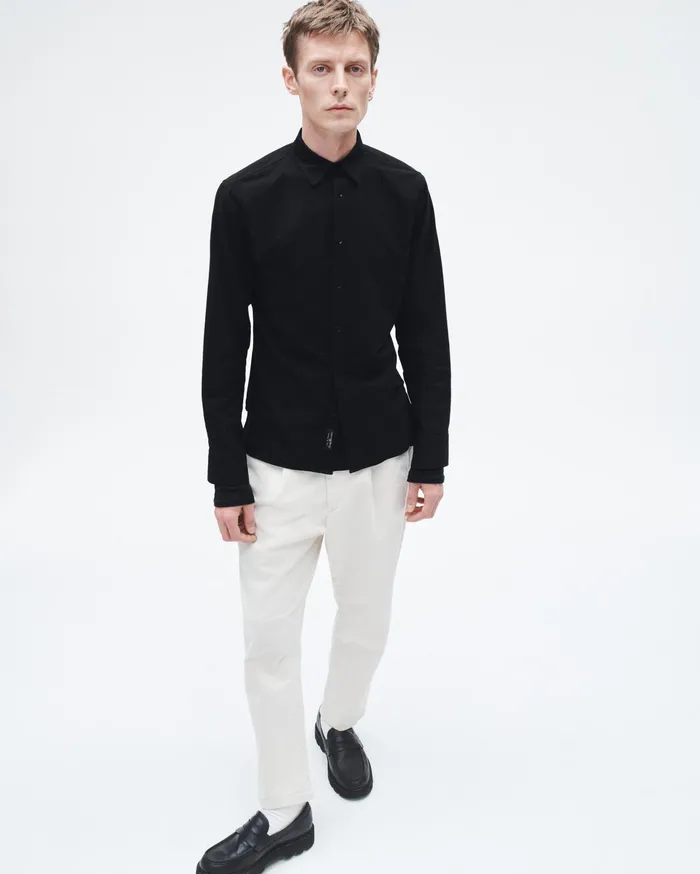 Men Rag and Bone Shirts Fit 2 Engineered Cotton Oxford Shirt Black