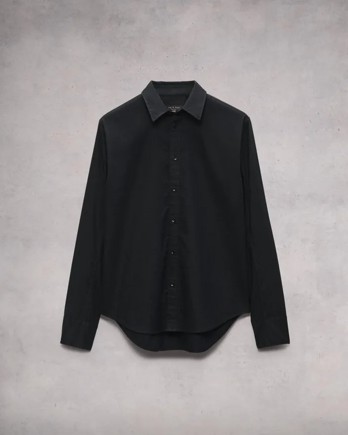 Men Rag and Bone Shirts Fit 2 Engineered Cotton Oxford Shirt Black