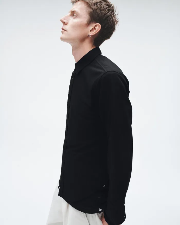 Men Rag and Bone Shirts Fit 2 Engineered Cotton Oxford Shirt Black
