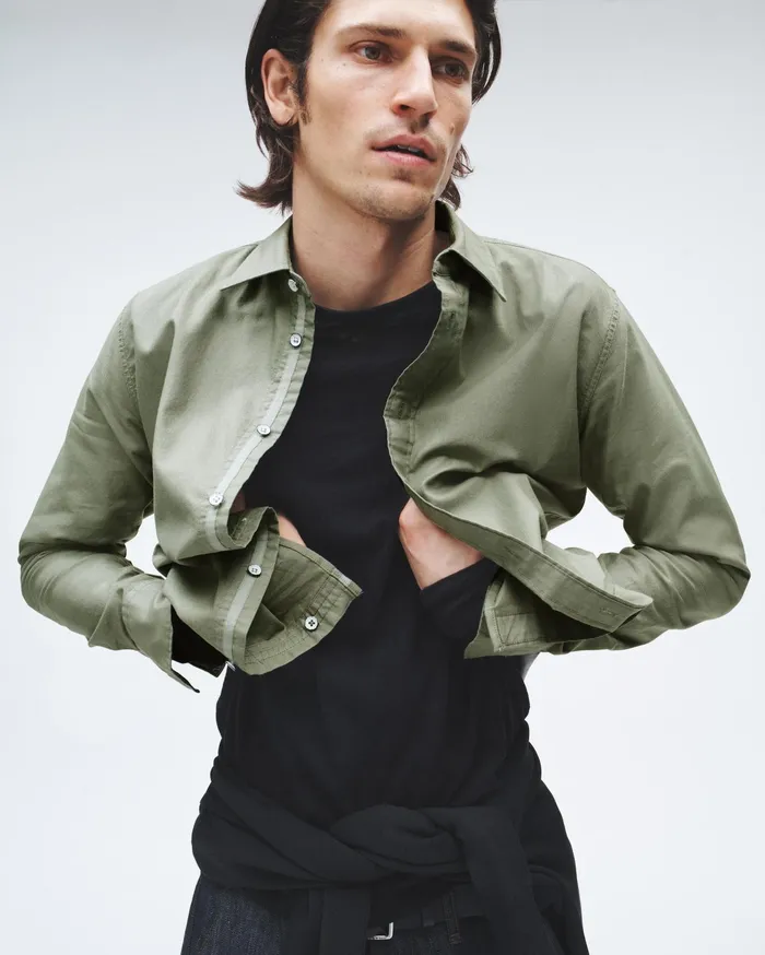 Men Rag and Bone Shirts Tomlin Cotton Oxford Shirt Dark Mint Men Rag and Bone Shirts Tomlin Cotton Oxford Shirt Dark Mint
