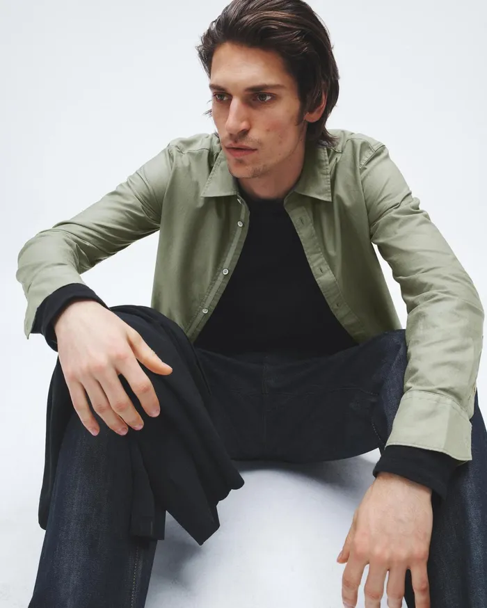 Men Rag and Bone Shirts Tomlin Cotton Oxford Shirt Dark Mint Men Rag and Bone Shirts Tomlin Cotton Oxford Shirt Dark Mint