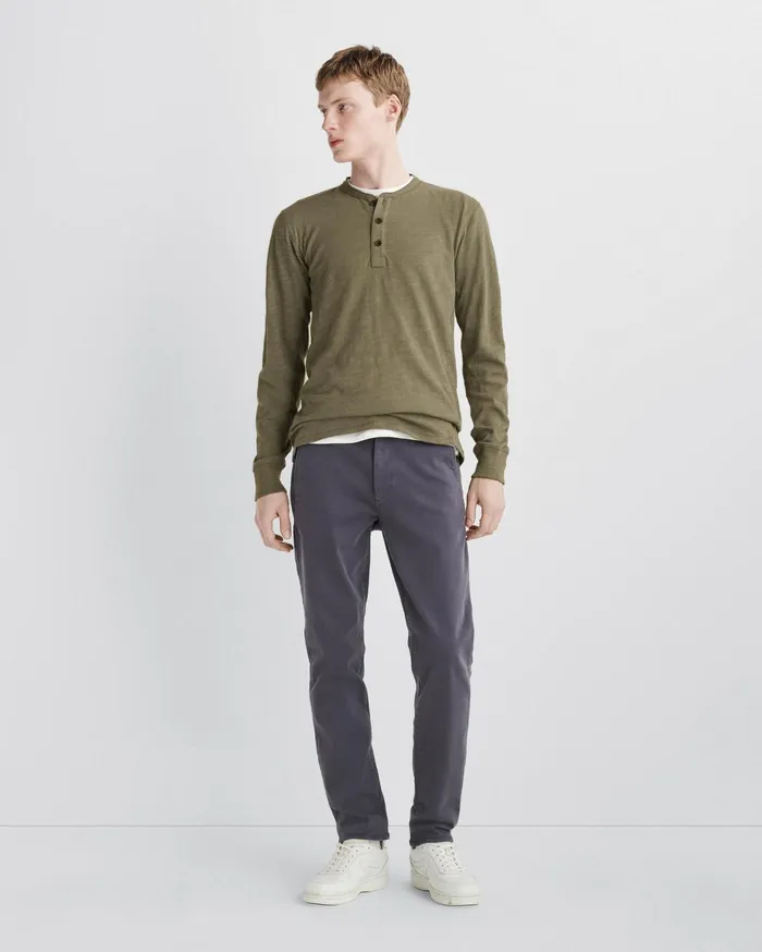 Men Rag and Bone TShirts Classic Flame Henley Military Olive Men Rag and Bone TShirts Classic Flame Henley Military Olive