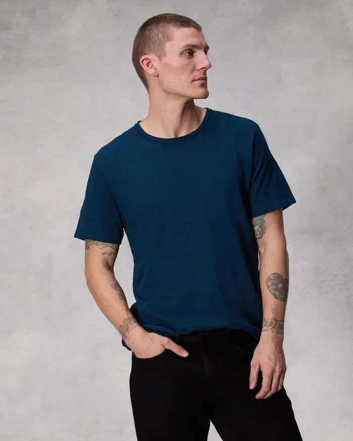 Men Rag and Bone TShirts Classic Flame Tee Navy