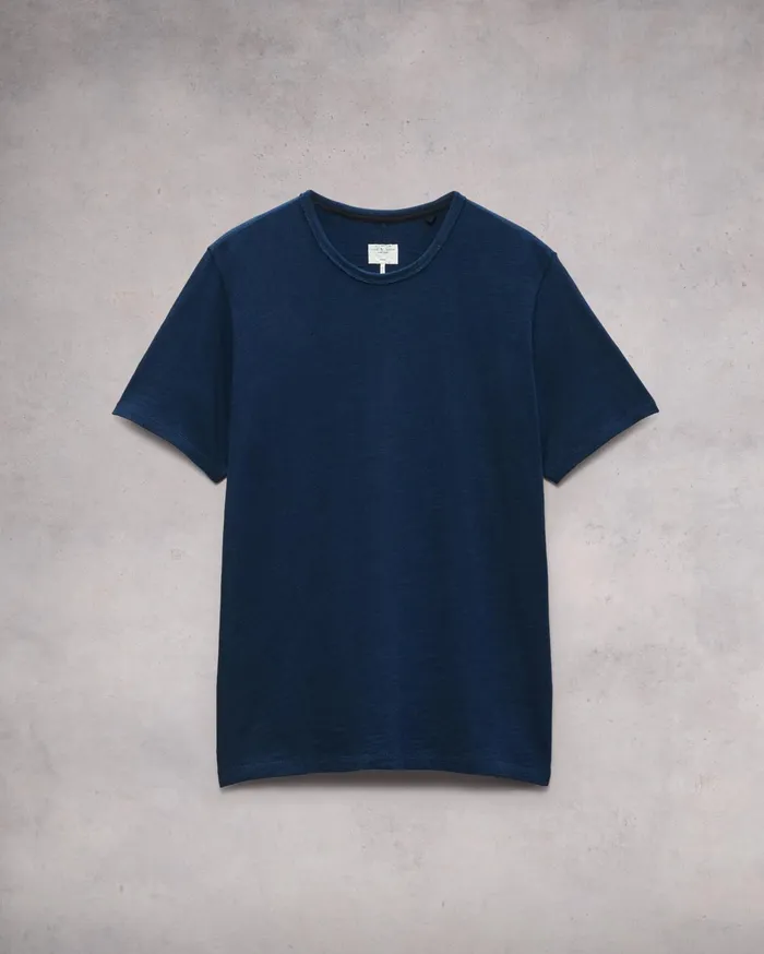 Men Rag and Bone TShirts Classic Flame Tee Navy