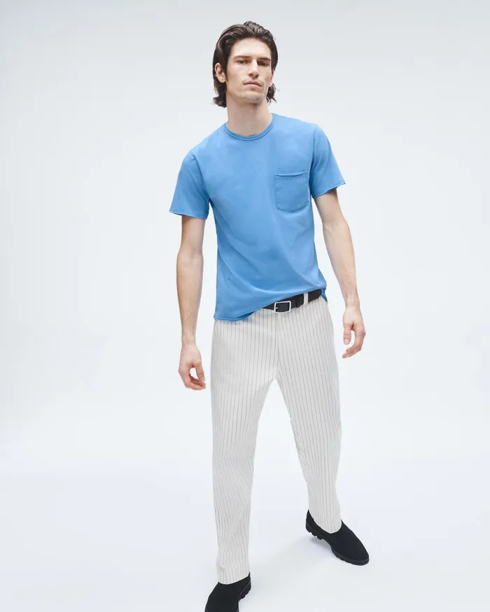 Men Rag and Bone TShirts Miles Principal Jersey Tee Blue Skies