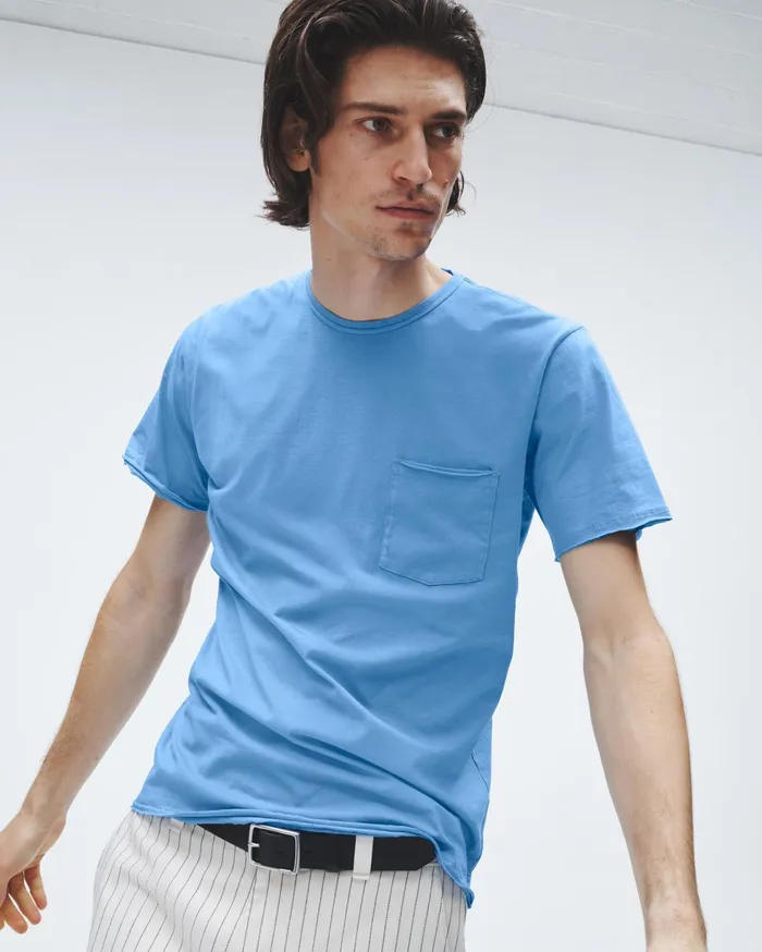 Men Rag and Bone TShirts Miles Principal Jersey Tee Blue Skies Men Rag and Bone TShirts Miles Principal Jersey Tee Blue Skies