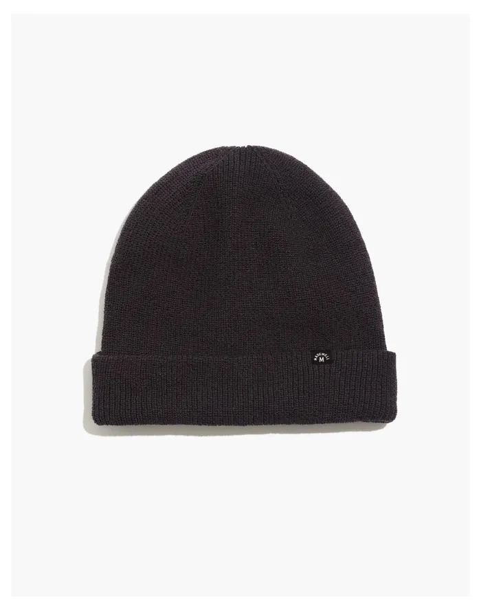 Men Recycled Cotton Cuffed Beanie Black Coal Madewell Hats