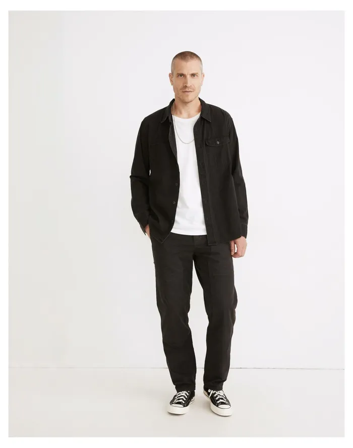 Men Relaxed Straight Workwear Pants Black Coal Madewell Pants