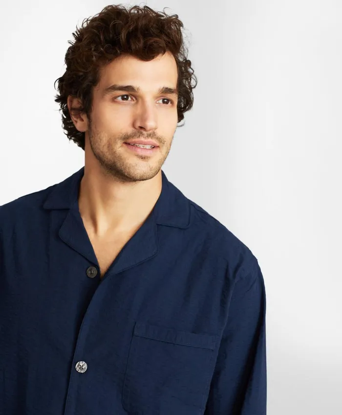 Men Seersucker Tonal Stripe Pajamas Navy Brooks Brothers Pajamas and Robes Men Seersucker Tonal Stripe Pajamas Navy Brooks Brothers Pajamas and Robes