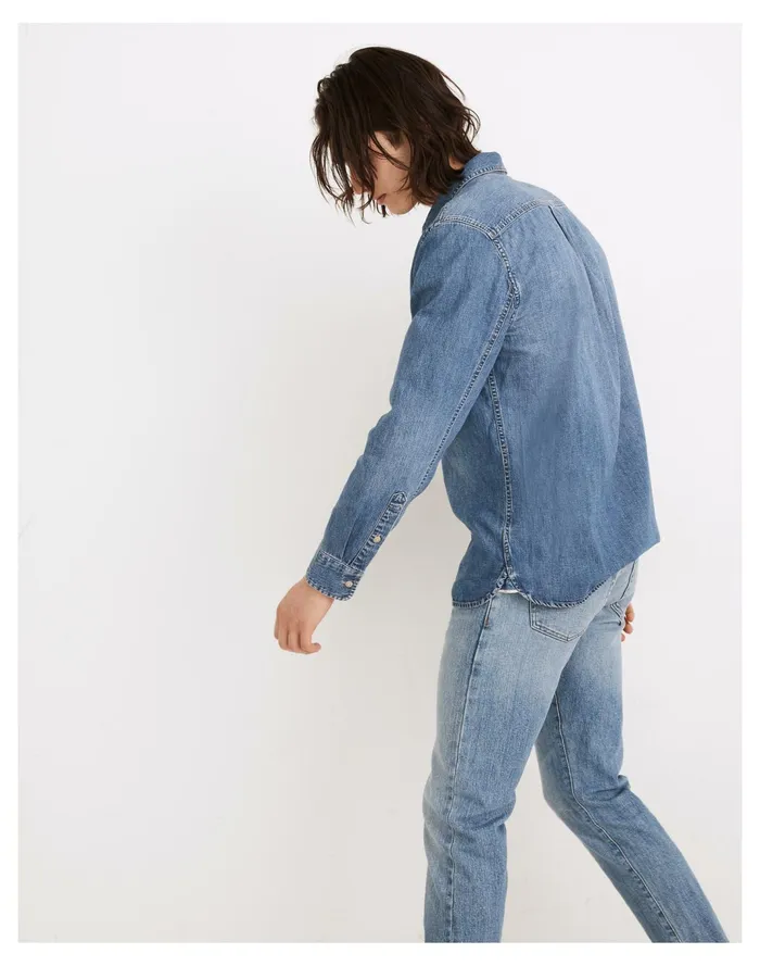 Men Selvedge Denim Perfect Long Sleeve Shirt Creswell Wash Madewell Shirts Men Selvedge Denim Perfect Long Sleeve Shirt Creswell Wash Madewell Shirts